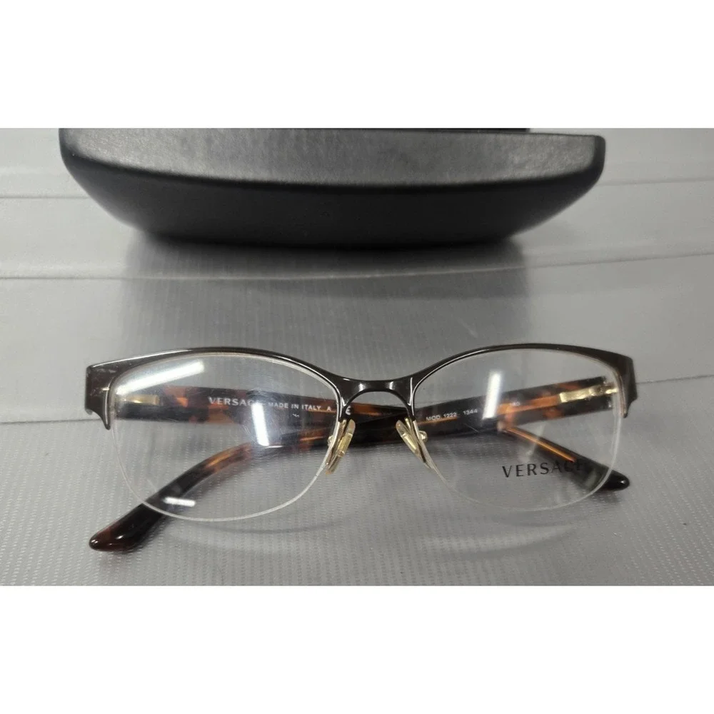 VERSACE MOD.1222 1344 Italy Dark Brown/Tortoise Eyeglasses Frame 53-17-140